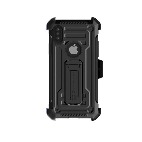 Ghostek Iron Armor Rugged iPhone Xs Case z kaburą i kosztką (czarna)