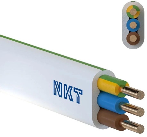 Przewód NKT instal PLUS YDYp 3x1,5 żo biały 450/750V 100m Przewód NKT instal PLUS YDYp 3x1,5 żo biały 450/750V 100m