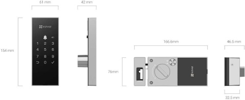 Inteligentny zamek cyfrowy Ezviz DL03 szary