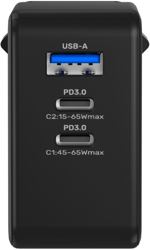 Ładowarka sieciowa Unitek 65W GaN Quick Charge (2x USB-C PD + USB-A)