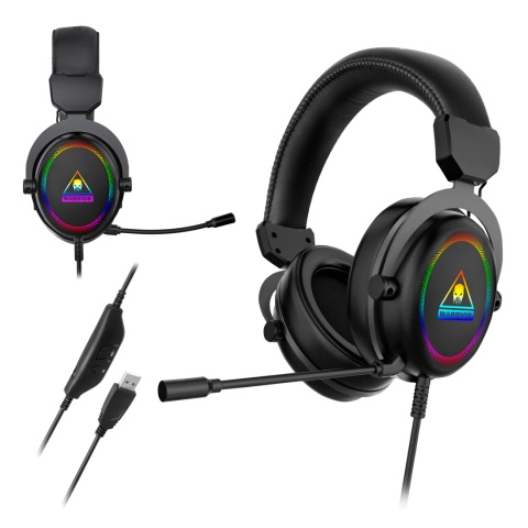 Słuchawki gamingowe nauszne przewodowe USB RGB mikrofon Kruger&Matz GH-50