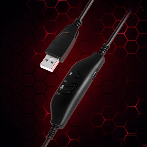 Słuchawki gamingowe nauszne przewodowe USB RGB mikrofon Kruger&Matz GH-50