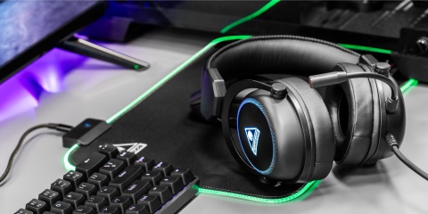 Słuchawki gamingowe nauszne przewodowe USB RGB mikrofon Kruger&Matz GH-50