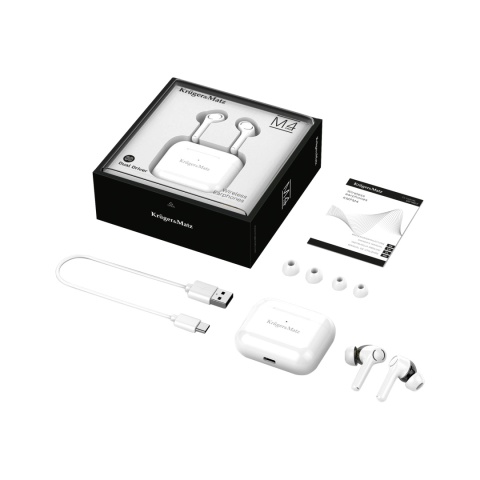 Bezprzewodowe słuchawki dokanałowe bluetooth etui Kruger&Matz M4 PRO