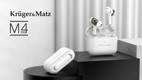 Bezprzewodowe słuchawki dokanałowe bluetooth etui Kruger&Matz M4 PRO