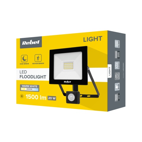 Halogen LED lampa 20W czujnik ruchu zmierzchu IP65 Halogen LED lampa 20W czujnik ruchu zmierzchu IP65