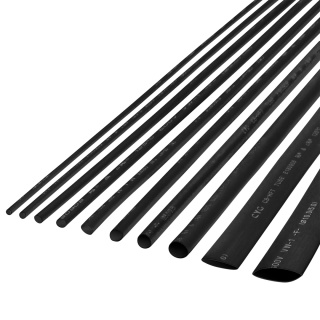 Rurka termokurczliwa zestaw rurek 2,0mm 1m 10 szt czarna Rebel