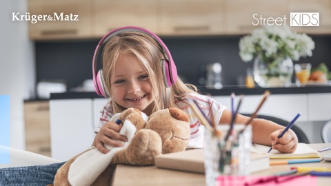 Słuchawki bezprzewodowe bluetooth BT dla dzieci mikrofon KrugerMatz Street