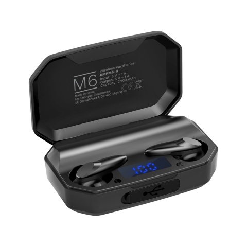 Słuchawki bezprzewodowe douszne Powerbank Bluetooth 5.1 Kruger&Matz M6 Słuchawki bezprzewodowe douszne Powerbank Bluetooth 5.1 Kruger&Matz M6