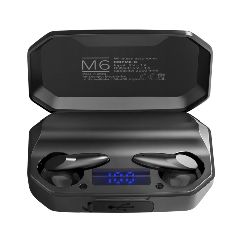 Słuchawki bezprzewodowe douszne Powerbank Bluetooth 5.1 Kruger&Matz M6 Słuchawki bezprzewodowe douszne Powerbank Bluetooth 5.1 Kruger&Matz M6