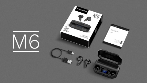 Słuchawki bezprzewodowe douszne Powerbank Bluetooth 5.1 Kruger&Matz M6 Słuchawki bezprzewodowe douszne Powerbank Bluetooth 5.1 Kruger&Matz M6