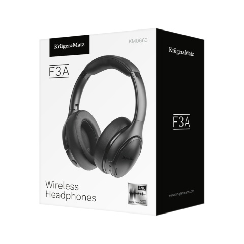Słuchawki bezprzewodowe nauszne ANC BT 5.0 Bluetooth F3A Kruger&Matz