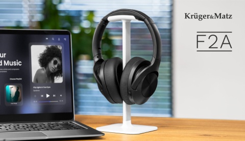 Słuchawki bezprzewodowe nauszne Bluetooth 5.3 ANC mikrofon Kruger&Matz F2A