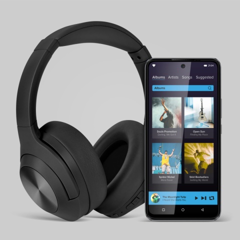 Słuchawki bezprzewodowe nauszne Bluetooth 5.3 ANC mikrofon Kruger&Matz F2A