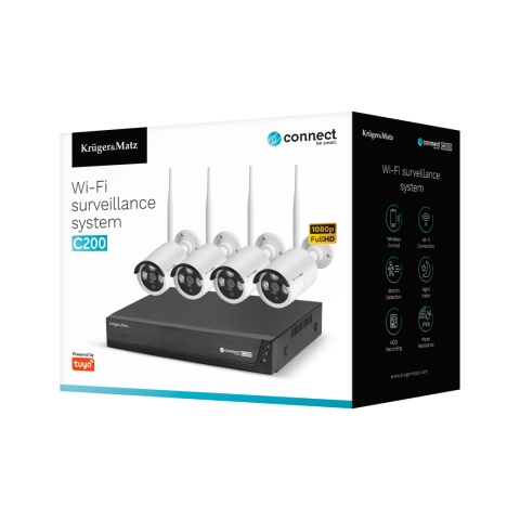 Zestaw do monitoringu WiFi FullHD 4 kamery IP C200 Zestaw do monitoringu WiFi FullHD 4 kamery IP C200