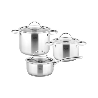 Garnki ze stali nierdzewnej 3 garnki solidne zestaw Teesa COOK EXPERT MASTER