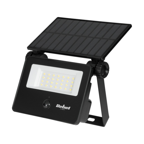 Lampa solarna ogrodowa naświetlacz z czujnikiem zmierzchu i ruchu Rebel 6W Lampa solarna ogrodowa naświetlacz z czujnikiem zmierzchu i ruchu Rebel 6W