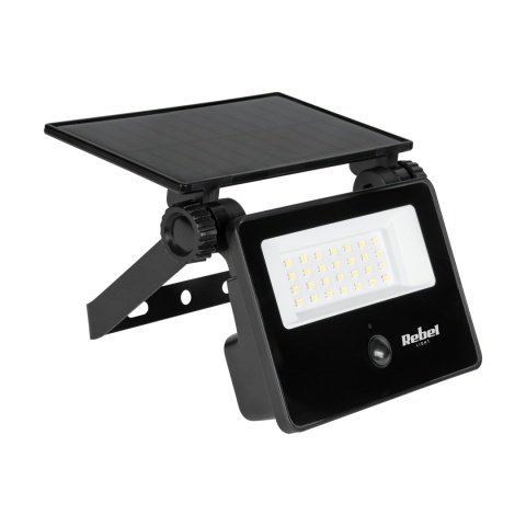 Lampa solarna ogrodowa naświetlacz z czujnikiem zmierzchu i ruchu Rebel 6W Lampa solarna ogrodowa naświetlacz z czujnikiem zmierzchu i ruchu Rebel 6W