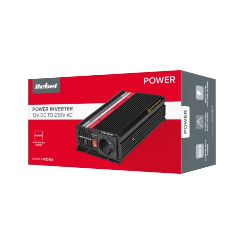 Przetwornica 12V 230V samochodowa napięcia 1000W/2000W Rebel Przetwornica 12V 230V samochodowa napięcia 1000W/2000W Rebel