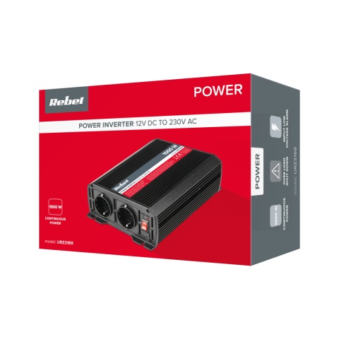 Przetwornica 12V 230V samochodowa napięcia 1000W/2000W Rebel Przetwornica 12V 230V samochodowa napięcia 1000W/2000W Rebel