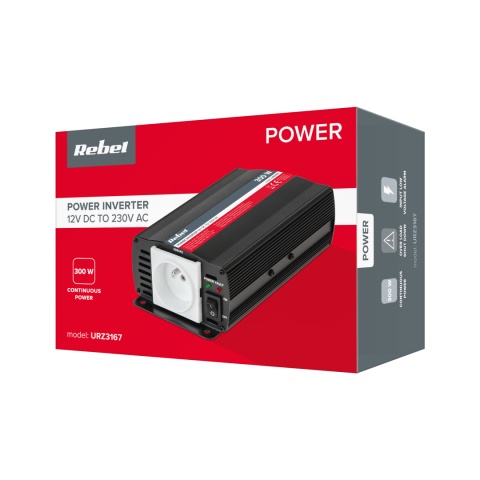 Przetwornica samochodowa napięcia 12V 230V 300W/6000W Rebel Przetwornica samochodowa napięcia 12V 230V 300W/6000W Rebel