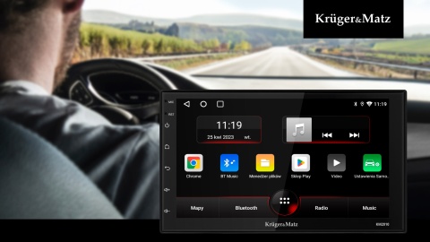 Radio Samochodowe Kruger&Matz CarPlay/AndroidAuto 7" 2DIN Bluetooth USB AUX