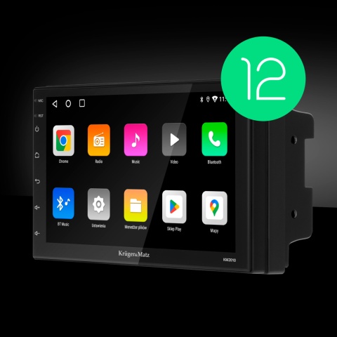 Radio Samochodowe Kruger&Matz CarPlay/AndroidAuto 7" 2DIN Bluetooth USB AUX