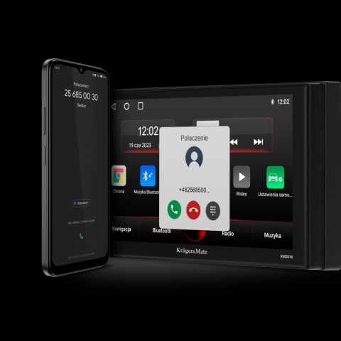 Radio Samochodowe Kruger&Matz CarPlay/AndroidAuto 7" 2DIN Bluetooth USB AUX