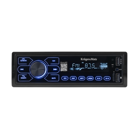 Radio samochodowe Bluetooth Kruger&Matz 1 DIN USB AUX Jack 3,5 mm microSD