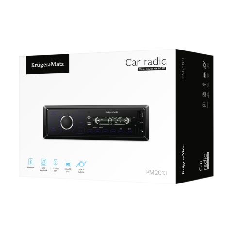 Radio samochodowe Bluetooth Kruger&Matz 1 DIN USB AUX Jack 3,5 mm microSD