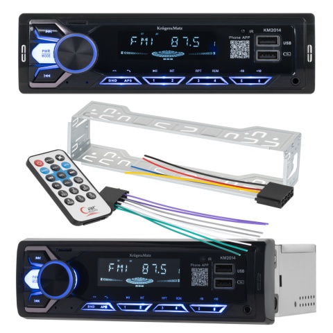 Radio samochodowe Bluetooth Kruger&Matz 1 DIN USB AUX Jack 3,5 mm
