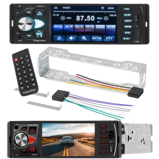 Radio samochodowe Kruger&Matz Bluetooth 4" AUX gniazdo kamery cofania 1 DIN