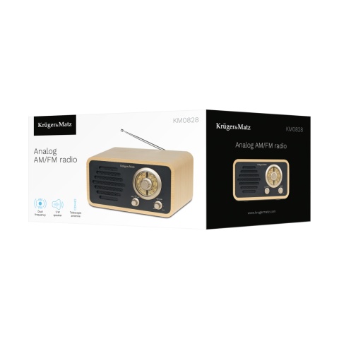 Radio sieciowe Kruger&Matz AM/FM antena teleskopowa RETRO Radio sieciowe Kruger&Matz AM/FM antena teleskopowa RETRO