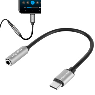 Adapter przejściówka USB-C do MINI JACK 3,5mm AUX 17,5cm Kruger&Matz