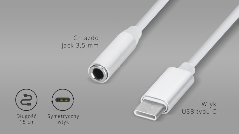 Adapter przejściówka USB-C do MINI JACK 3,5mm AUX 17,5cm Kruger&Matz Adapter przejściówka USB-C do MINI JACK 3,5mm AUX 17,5cm Kruger&Matz