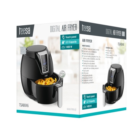 Frytkownica beztłuszczowa Teesa AIR FRYER 3.2L 1400W wyświetlacz LCD