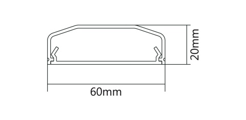 Listwa maskująca plastikowa biała 60x20x750mm Listwa maskująca plastikowa biała 60x20x750mm