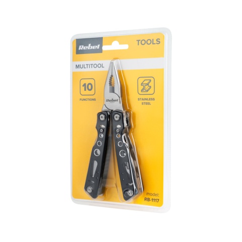 Multitool narzędzie wielofunkcyjne 10w1 nóż otwieracz śrubokręt Rebel Multitool narzędzie wielofunkcyjne 10w1 nóż otwieracz śrubokręt Rebel