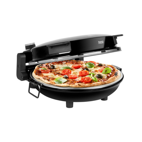 Piec do pizzy Teesa 400°C 1200W kamień okienko 2 łopatki