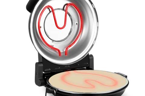 Piec do pizzy Teesa 400°C 1200W kamień okienko 2 łopatki