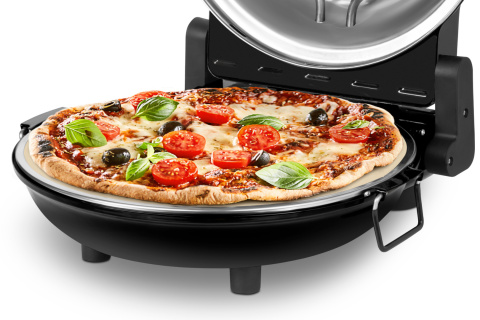 Piec do pizzy Teesa 400°C 1200W kamień okienko 2 łopatki