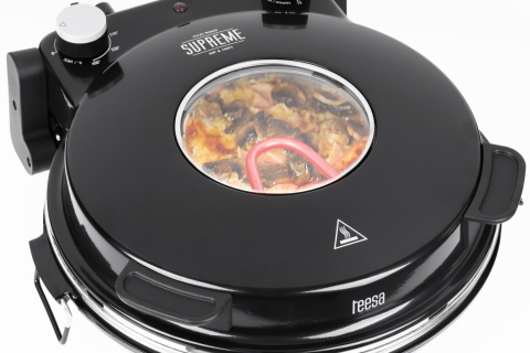 Piec do pizzy Teesa 400°C 1200W kamień okienko 2 łopatki