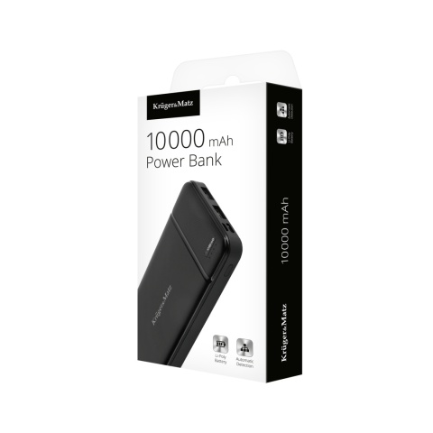 Power bank 10000mAh 2xUSB USB-C kabel KrugerMatz Power bank 10000mAh 2xUSB USB-C kabel KrugerMatz