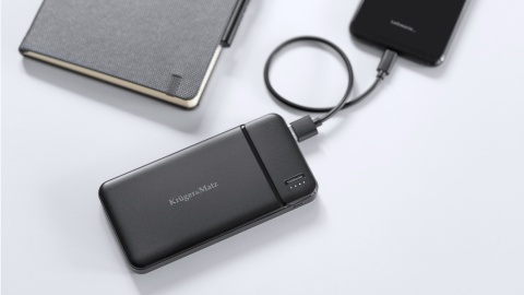 Power bank 10000mAh 2xUSB USB-C kabel KrugerMatz Power bank 10000mAh 2xUSB USB-C kabel KrugerMatz