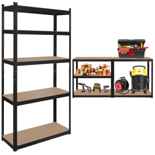 Regał metalowy magazynowy 2w1 5 półek garażowy 180x90x40cm 750kg Rebel