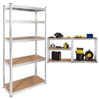 Regał metalowy magazynowy 2w1 5 półek garażowy 180x90x40cm 875kg Rebel
