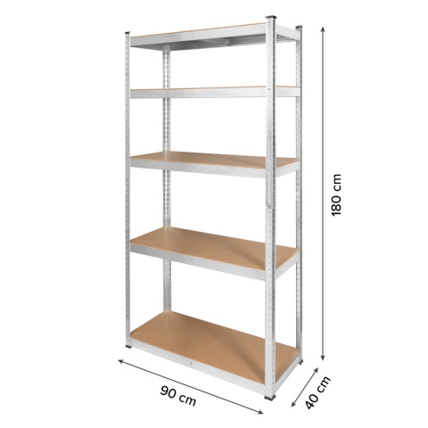 Regał metalowy magazynowy 2w1 5 półek garażowy 180x90x40cm 875kg Rebel Regał metalowy magazynowy 2w1 5 półek garażowy 180x90x40cm 875kg Rebel