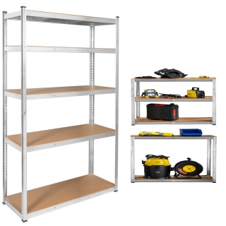 Regał metalowy magazynowy 2w1 5 półek garażowy 205x120 x45cm 875kg Rebel