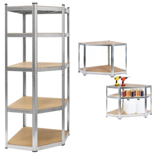 Regał metalowy magazynowy narożny 5 półek garażowy180x40x70cm 875kg Rebel