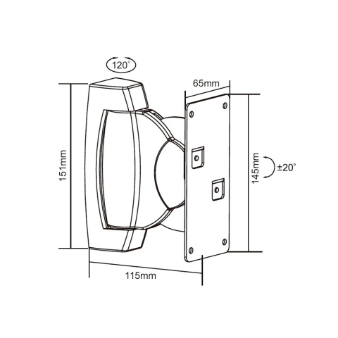 Uchwyt głośnikowy Cabletech 10 kg montaż ścienny pion 20°poziom 60° solidne
